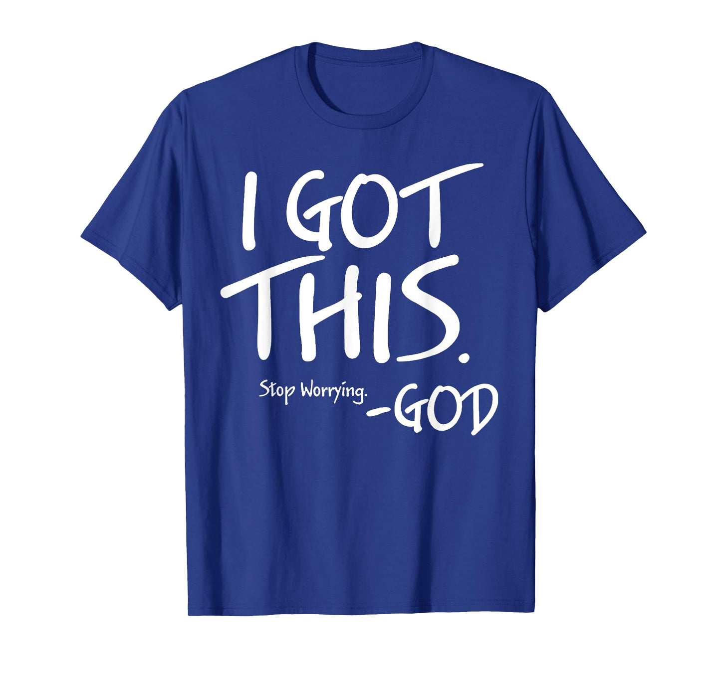 Funny I Got This Stop Worrying God Tee Shirt - Kids Unisex Heather Deep Teal Cotton T-Shirt - Short Sleeve - XS