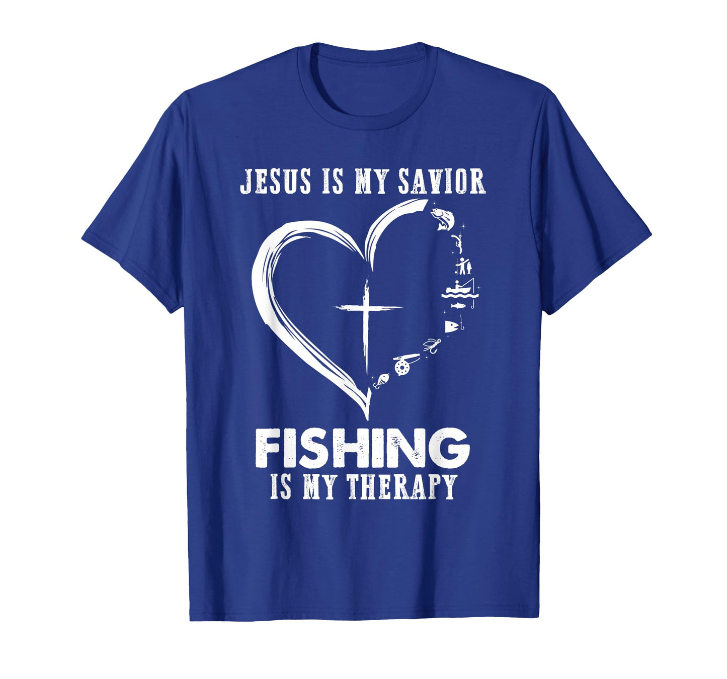 Jesus is my savior fishing is my therapy Funny Fisherman T-Shirt
