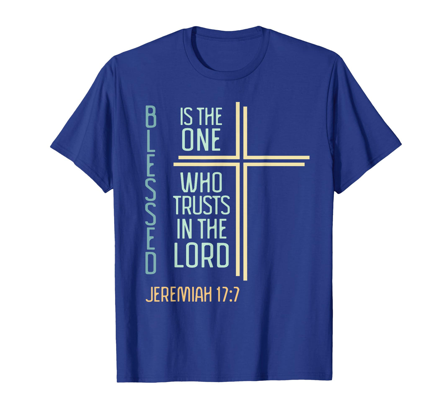Christian Bible Verse Blessed Jeremiah Retro Cross Women T-Shirt