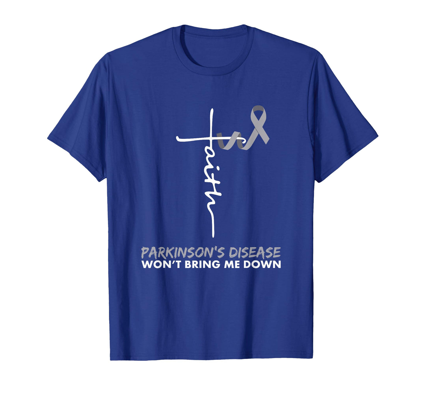 Parkinson's Disease Awareness T-Shirt - Gray Ribbon - Faith T-Shirt