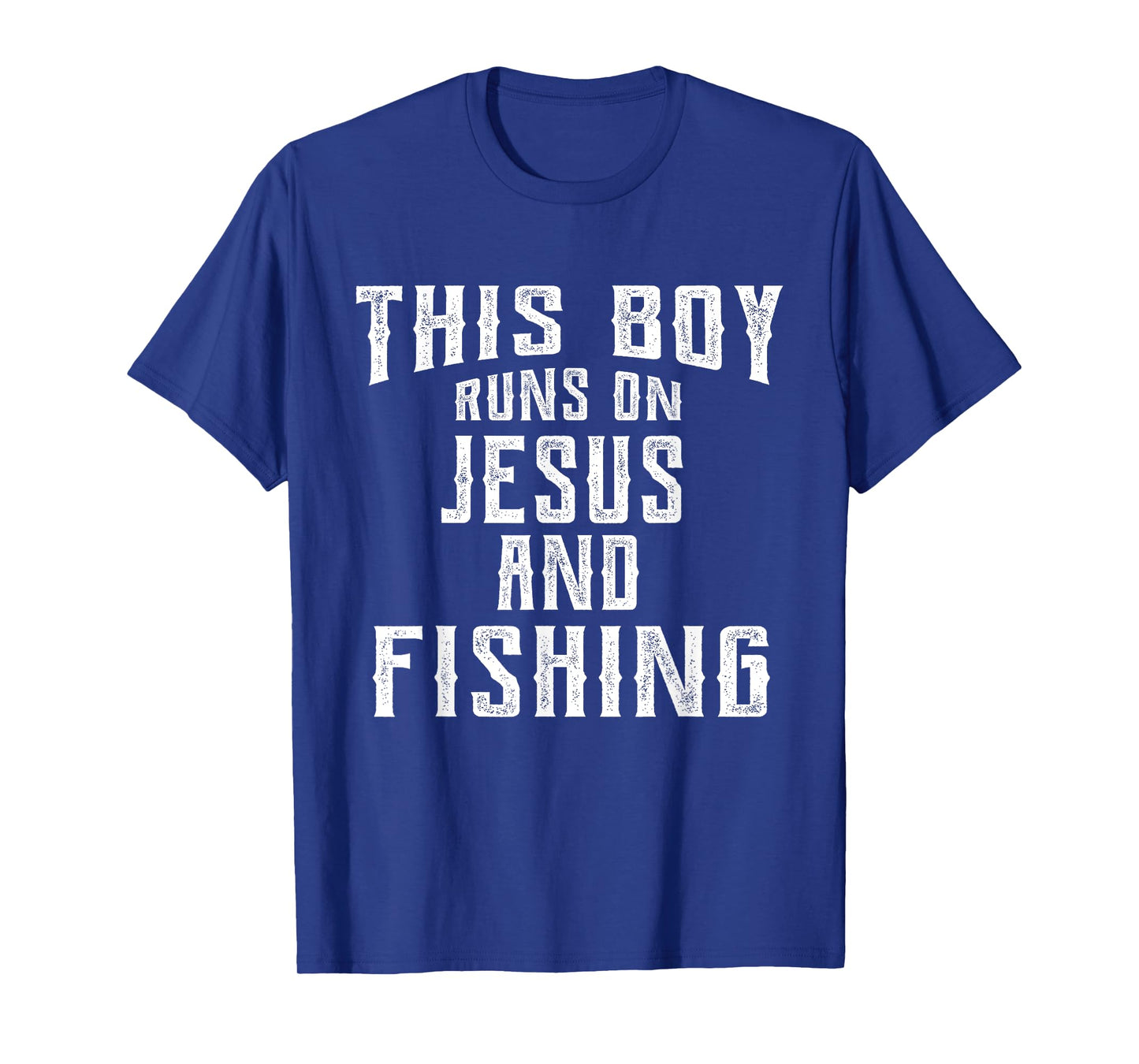 This Boy Runs On Jesus And Fishing T Shirt Christian Gift T-Shirt