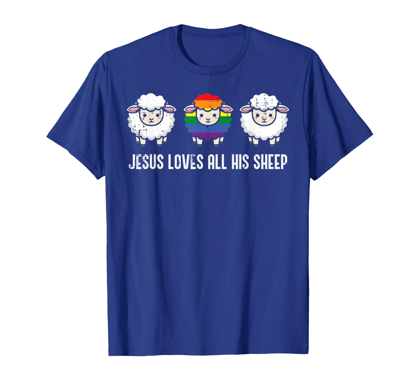Gay Pride Month Jesus Sheep LGBTQ Ally Rainbow Men Women T-Shirt