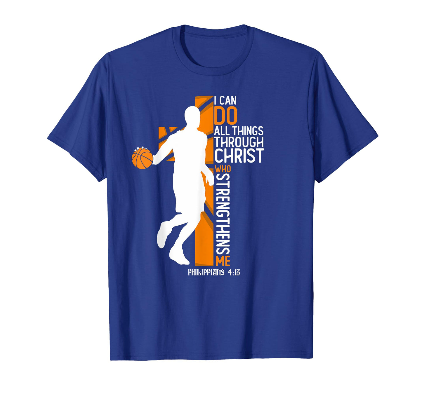 Christian Basketball Cross I Can Do All Things Through Jesus T-Shirt