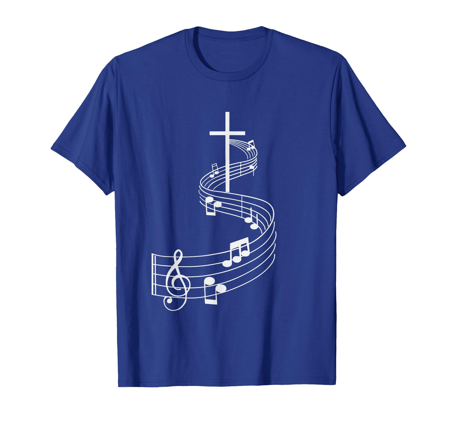 Cross with Treble Clef Musical Gifts Christian shirt T-Shirt