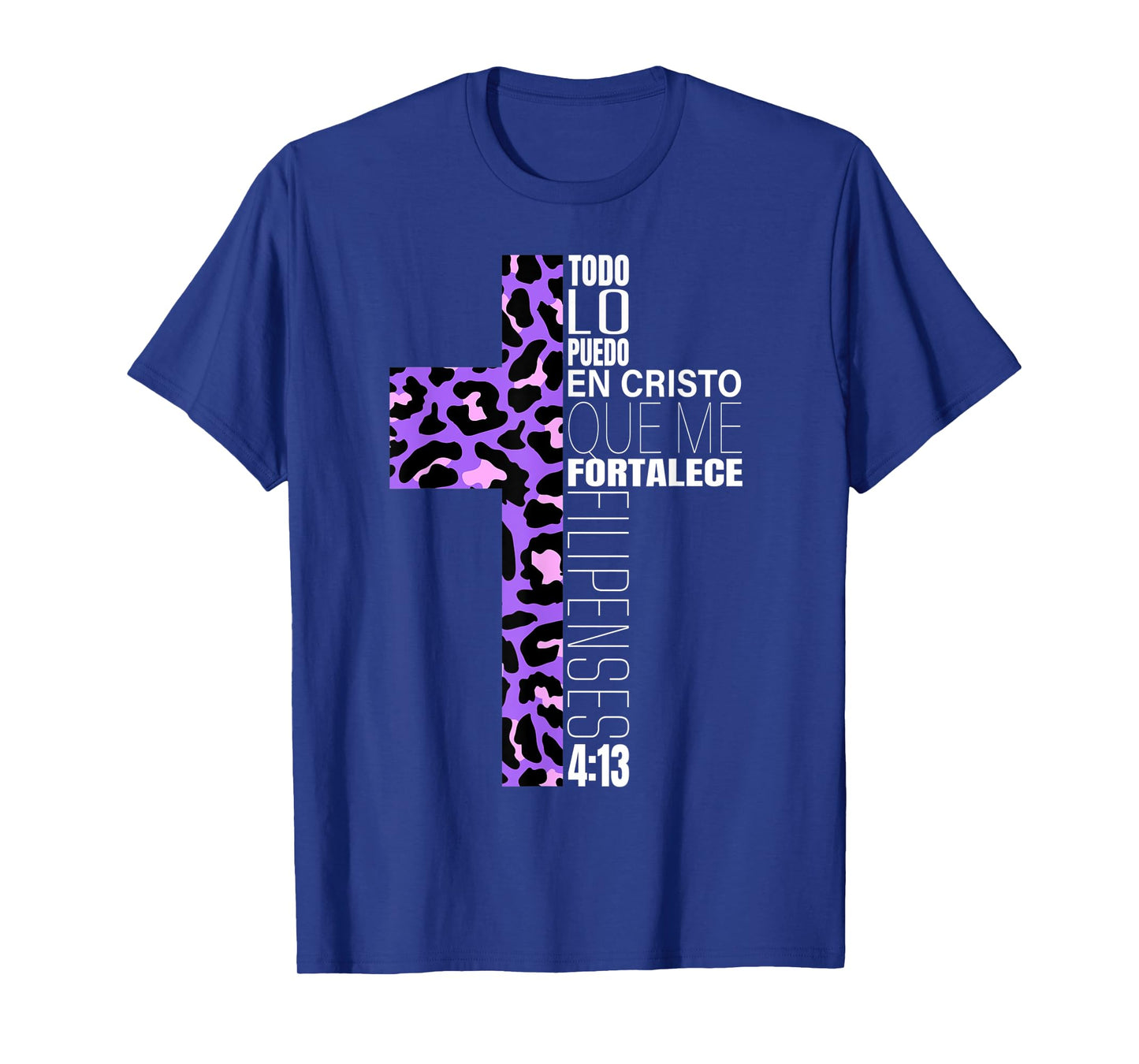 Leopard Print Filipenses 4:13 Spanish Gifts Women Teen Girls T-Shirt