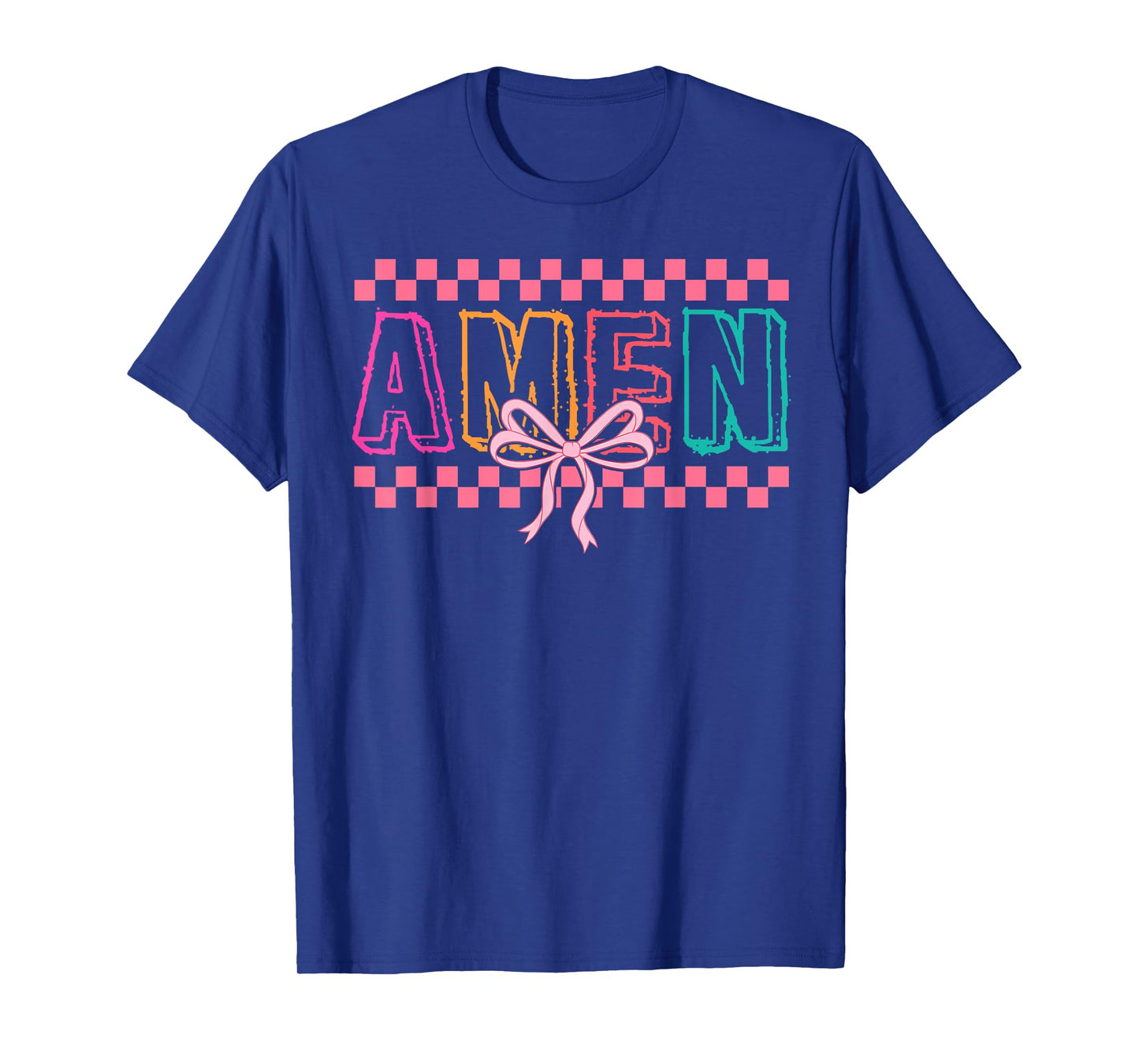 Retro Amen Coquette Bow Jesus Girl Women Happy Easter Day T-Shirt
