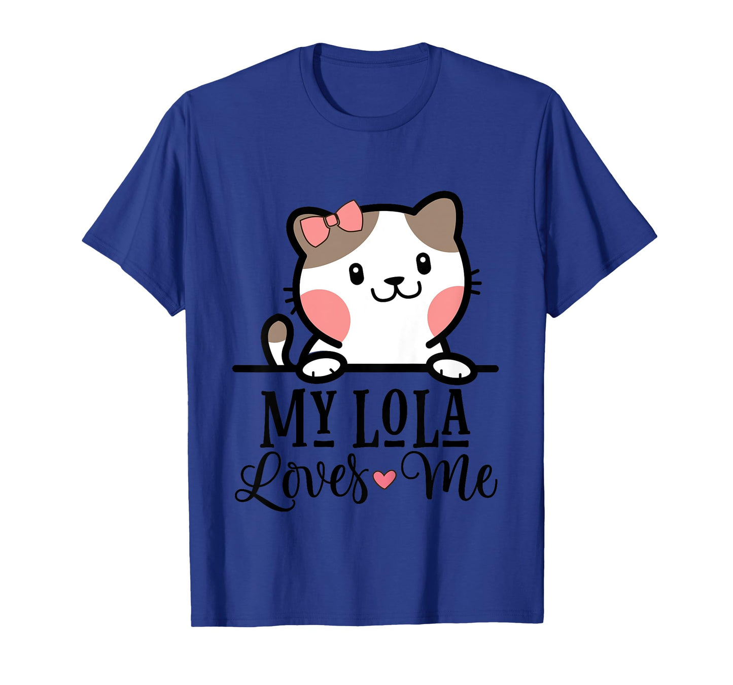 Kids My Lola Loves Me Grandkids Kitty T-Shirt