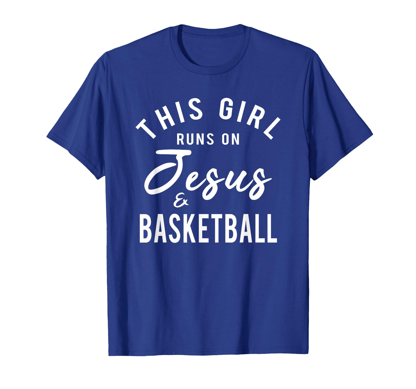 This Girl Runs On Jesus And Basketball Shirt Christian Team T-Shirt