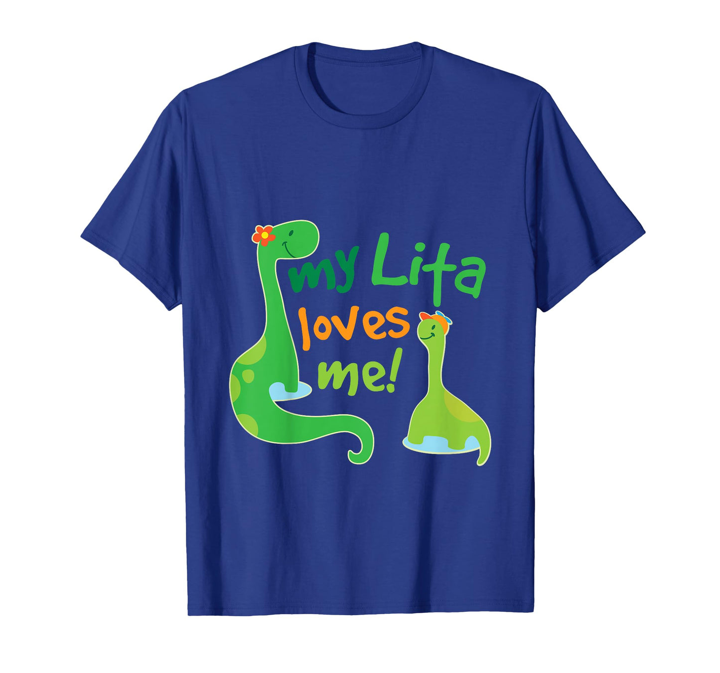 Kids My Lita Loves Me Grandson Dinosaur T-Shirt