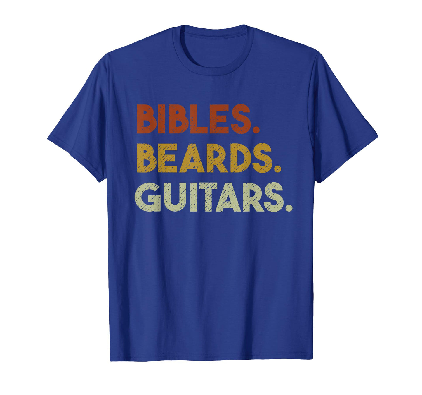 Bibles Beards Guitars - Christian Men Guitar Worship T-Shirt