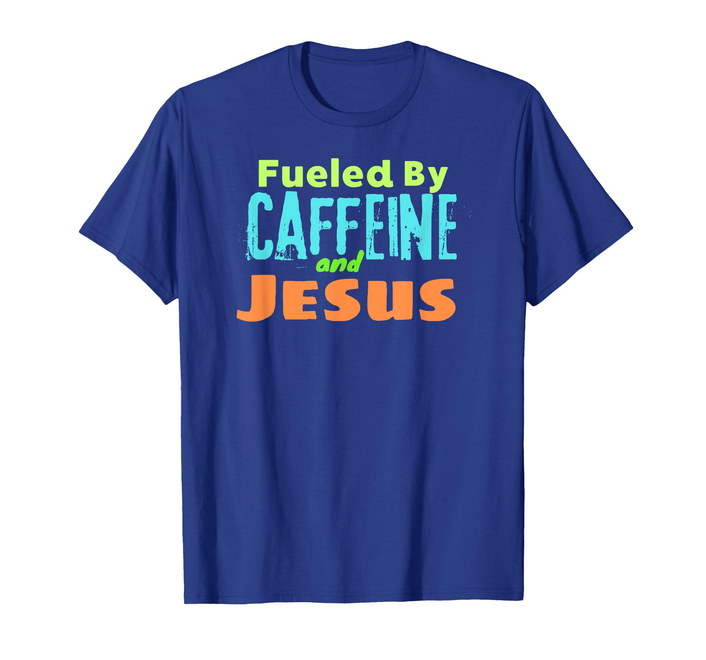 Reed Farms Unisex-Adults Black Small Modern Classic Short Sleeve T-Shirt Funny Christian Design Fueled by Caffeine Jesus Religious T-Shirt