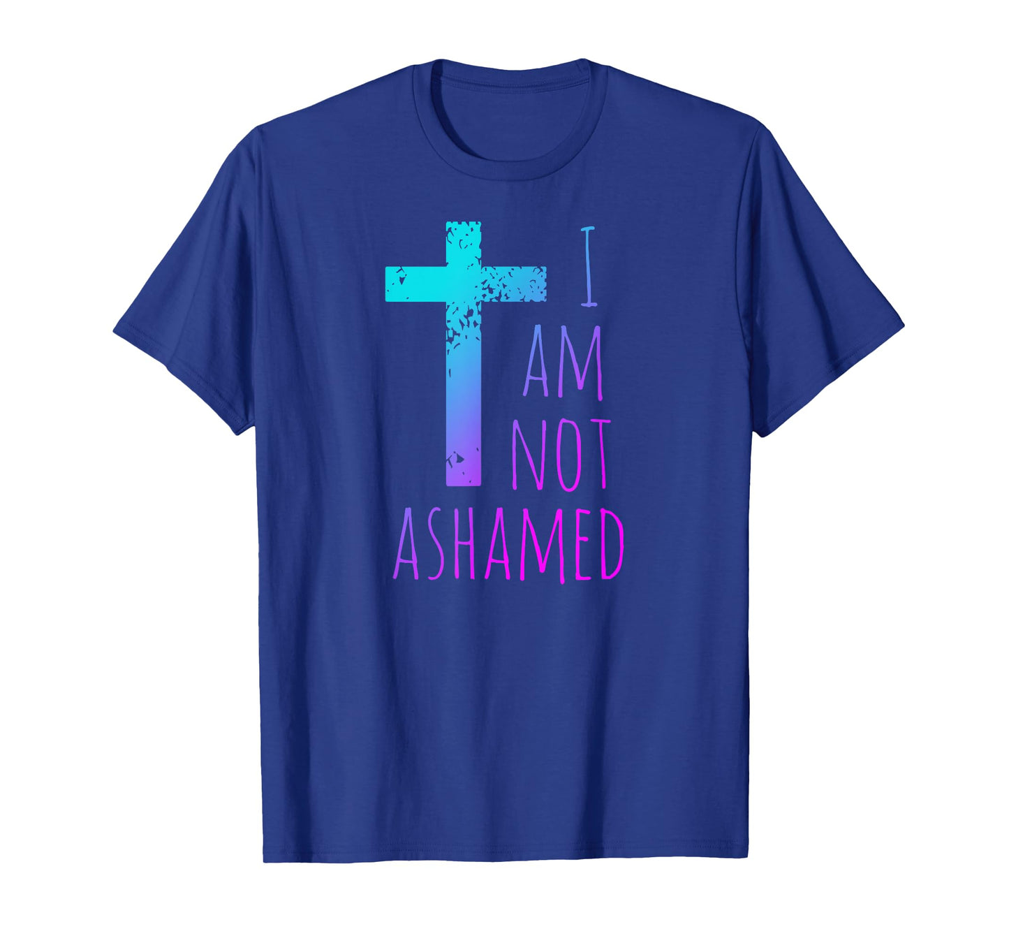 I am not ashamed - Big Red Cross - Gospel Christian Faith T-Shirt