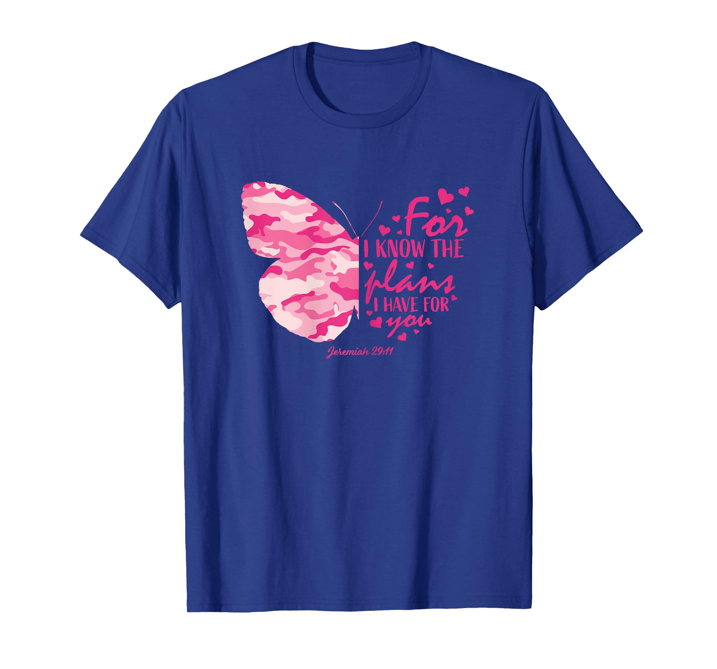 Pink Camo Butterfly Gifts Christian Bible Verse Hope Graphic T-Shirt