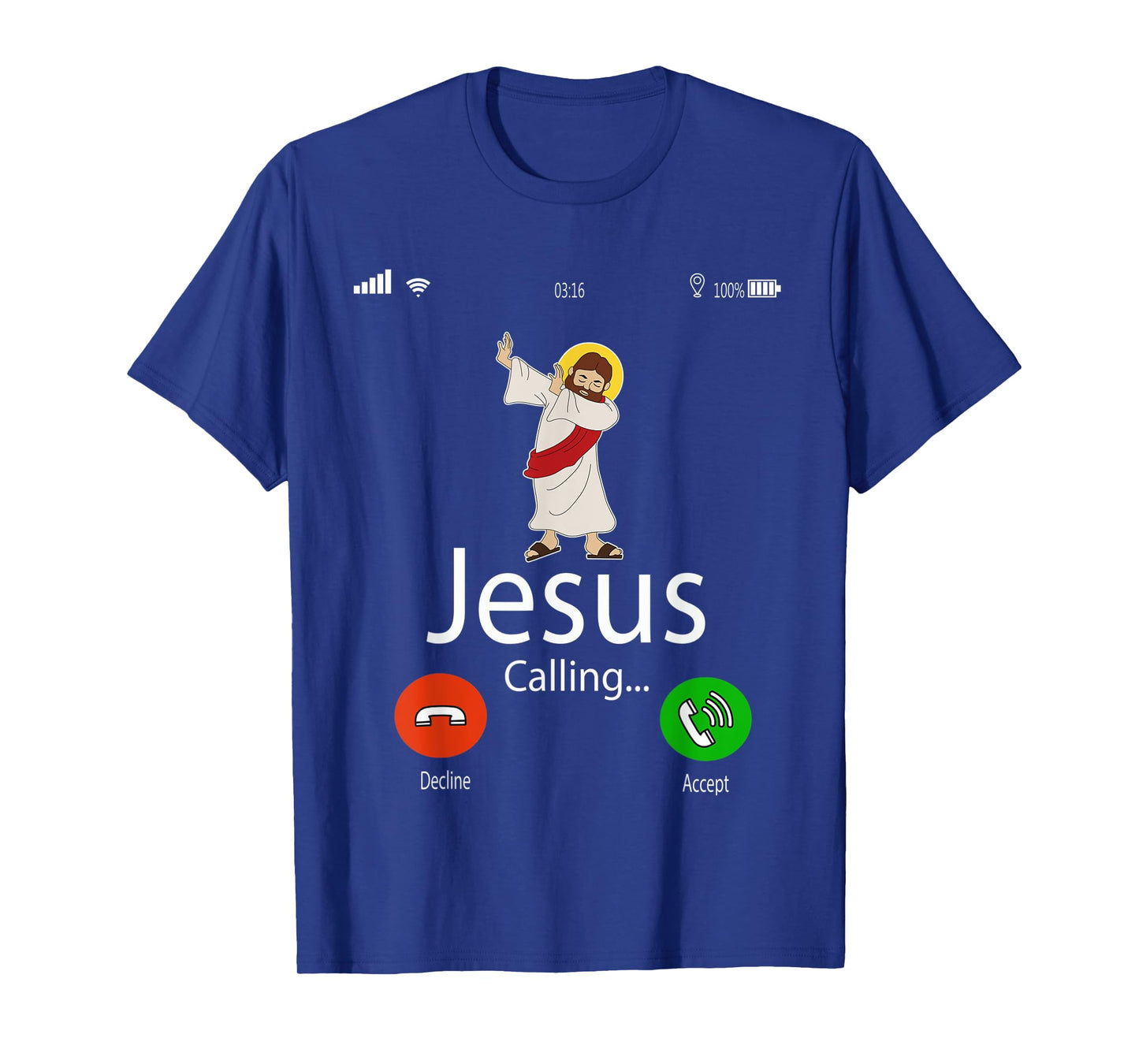 Dabbing Jesus Is Calling Christian Tee Christmas Gift Xmas T-Shirt