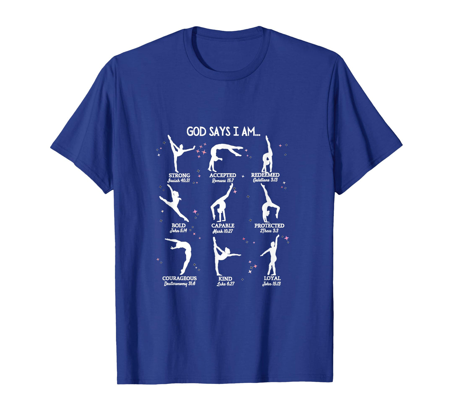 Gymnastics God Says I Am Bible Verse Gymnast Christian Jesus T-Shirt