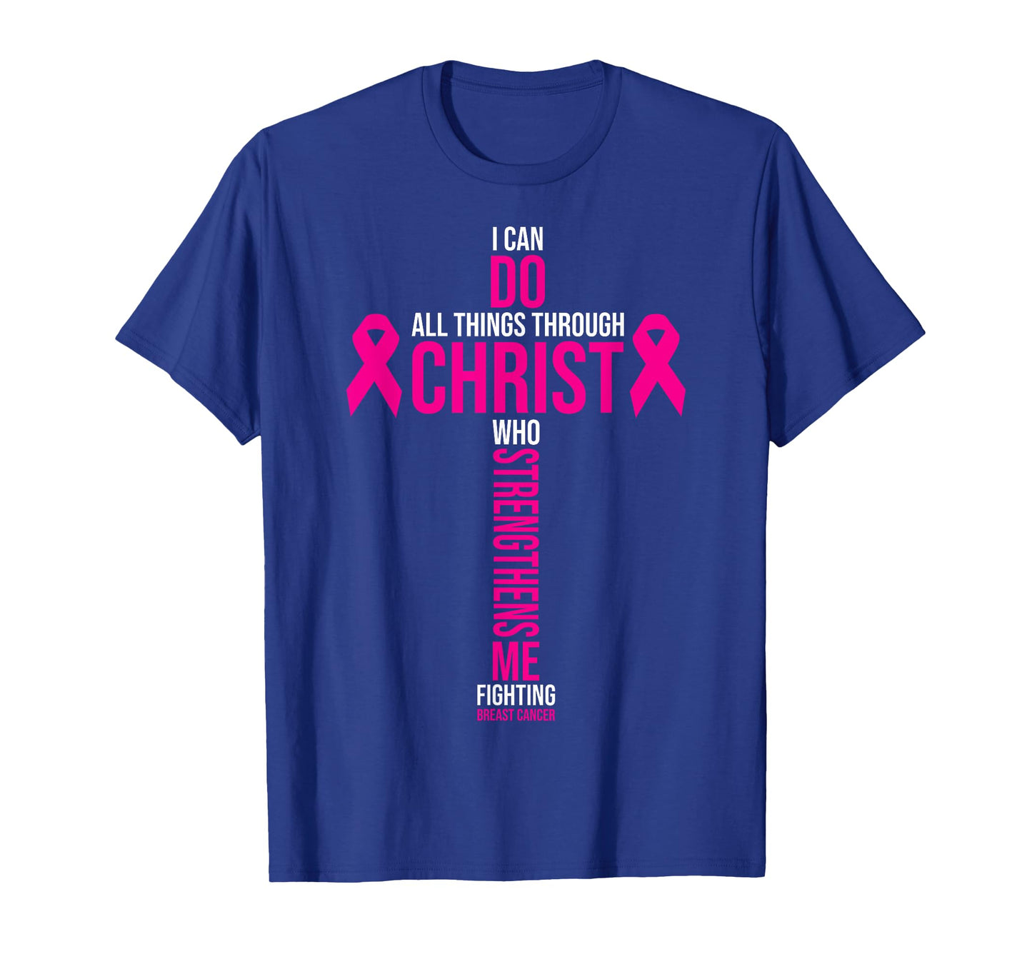 Christian Cross Pink Ribbon Inspirational Breast Cancer Gift T-Shirt