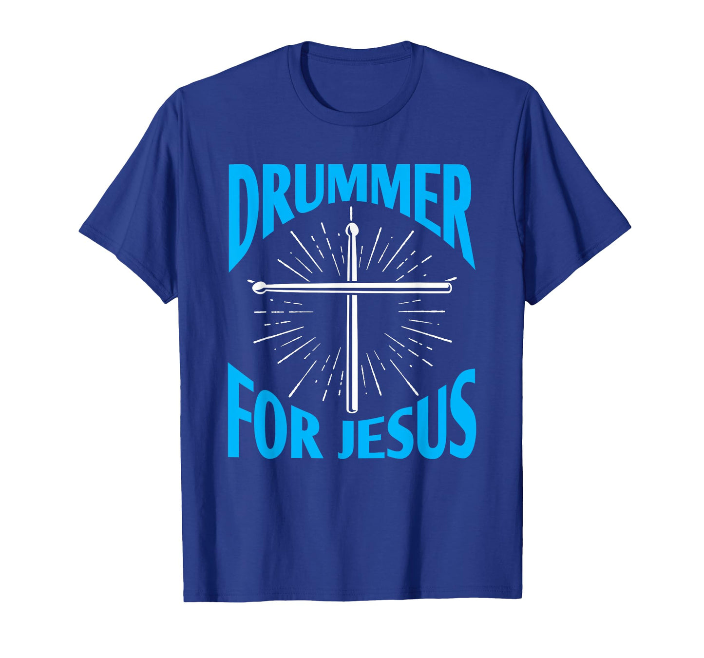 Christian Drummer for Jesus Drums Sticks Drumming Cross T-Shirt