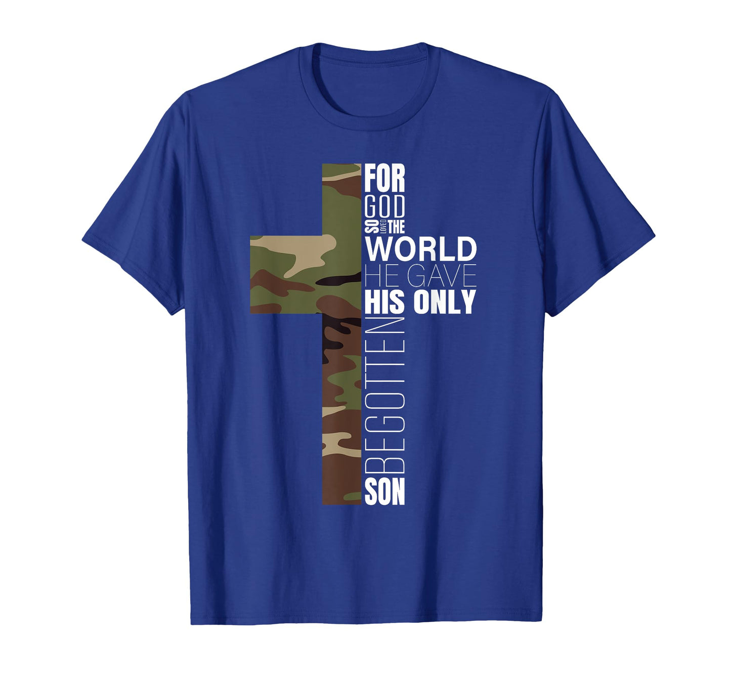 Green Camo Christian Cross Bible Verse Gifts Men John 3 16 Premium T-Shirt