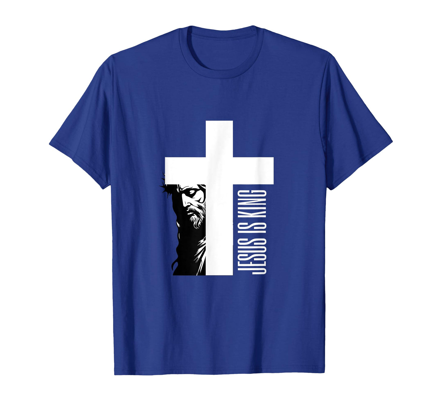Jesus Is King With Cross And Face Art T-Shirt