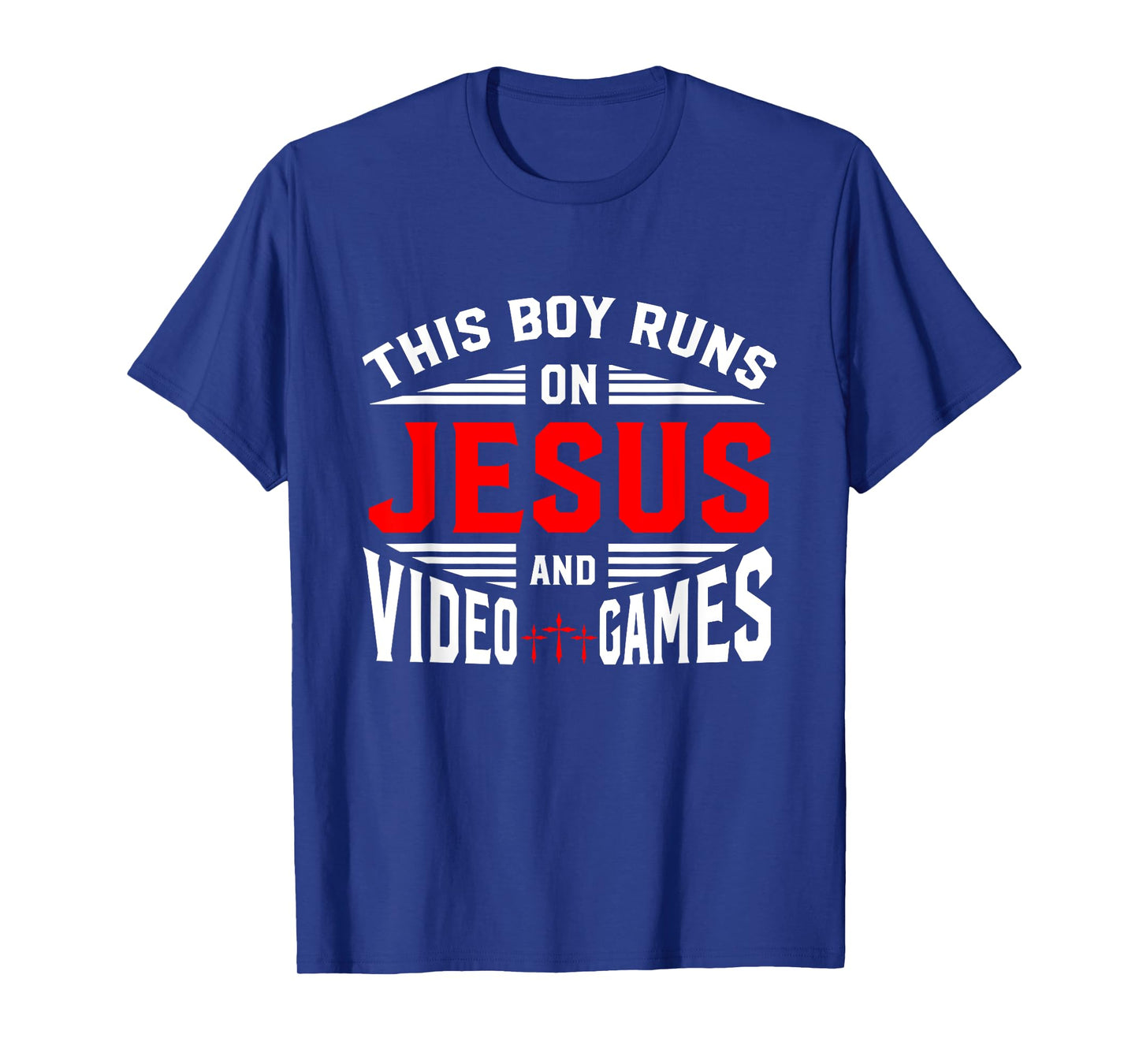 This Boy Runs On Jesus And Video Games Christian Religious T-Shirt