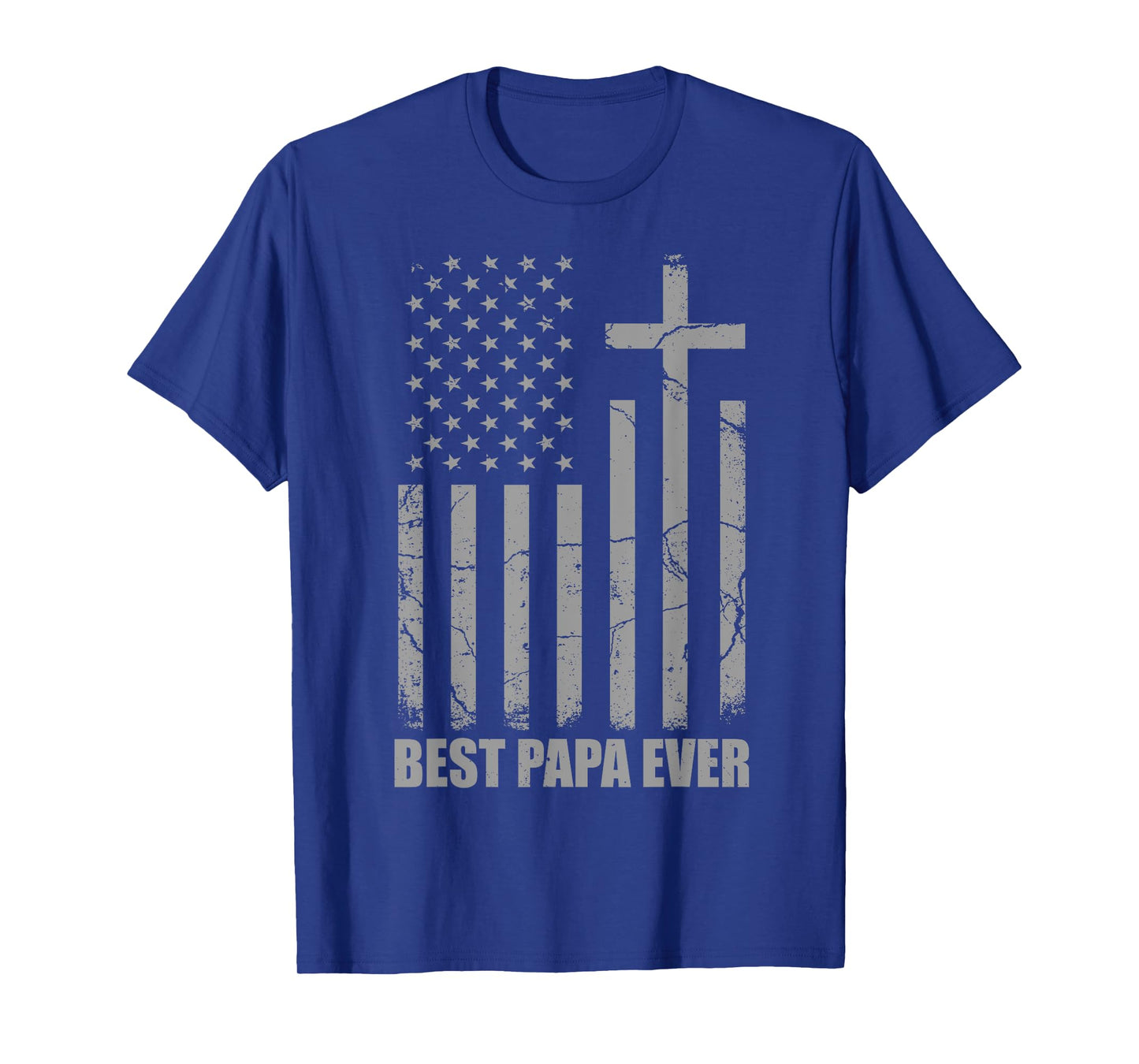 Best Papa Ever Christian Patriotic Dad USA Flag Fathers Day T-Shirt