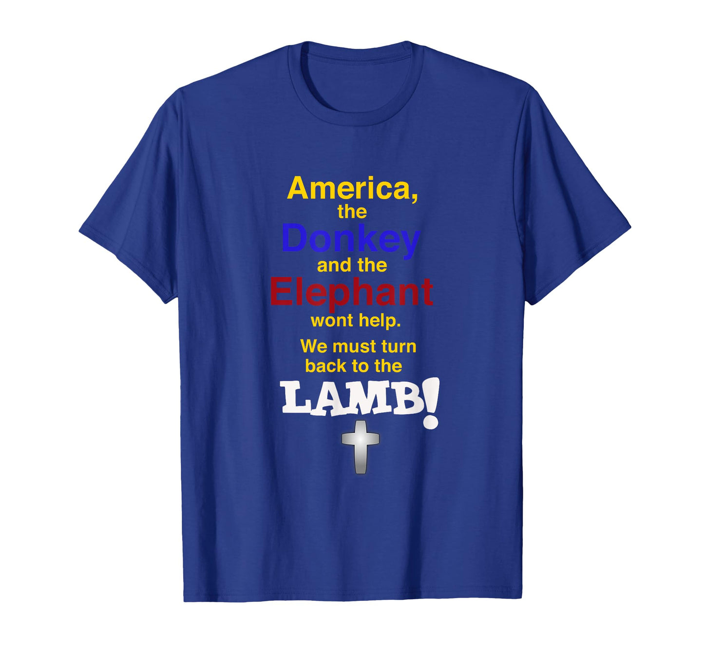Elephant (Republican) and Donkey (Democrat) Lamb (Christian) T-Shirt