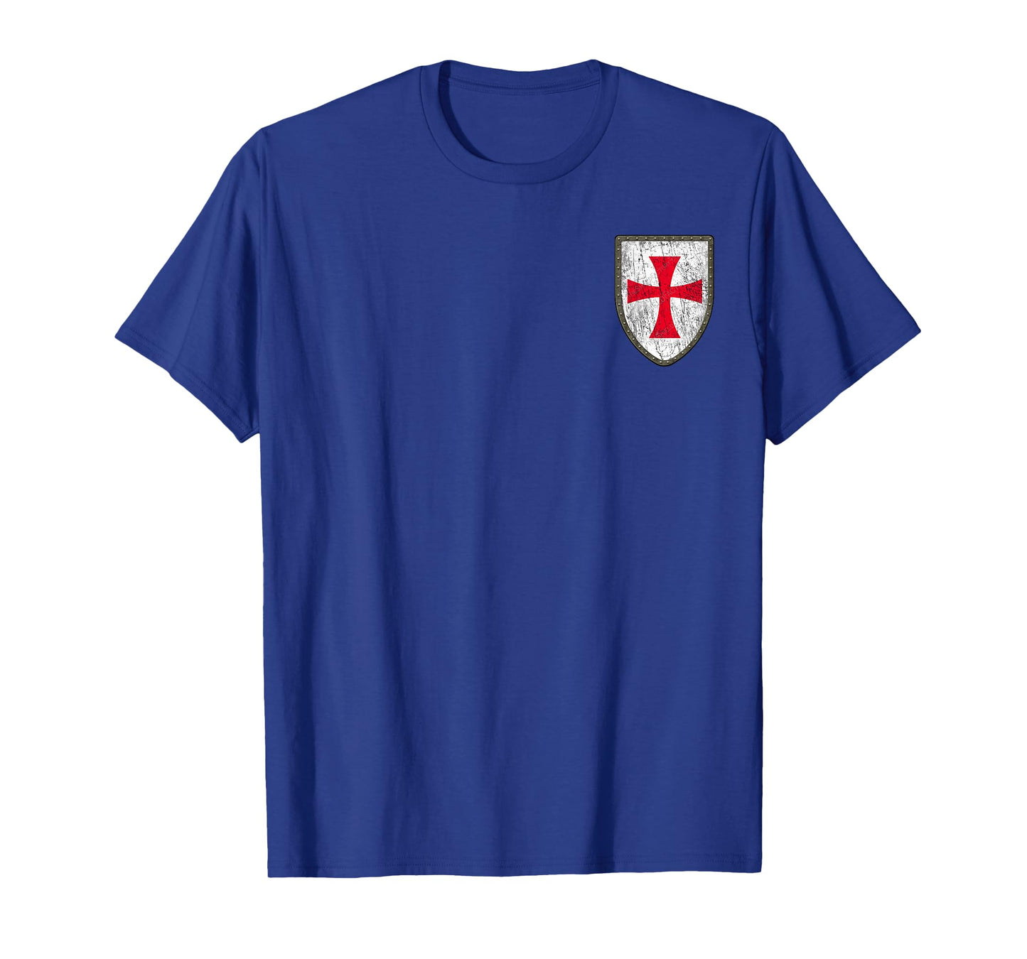 Knights Templar Shield Cross Crusades Side Print T-Shirt