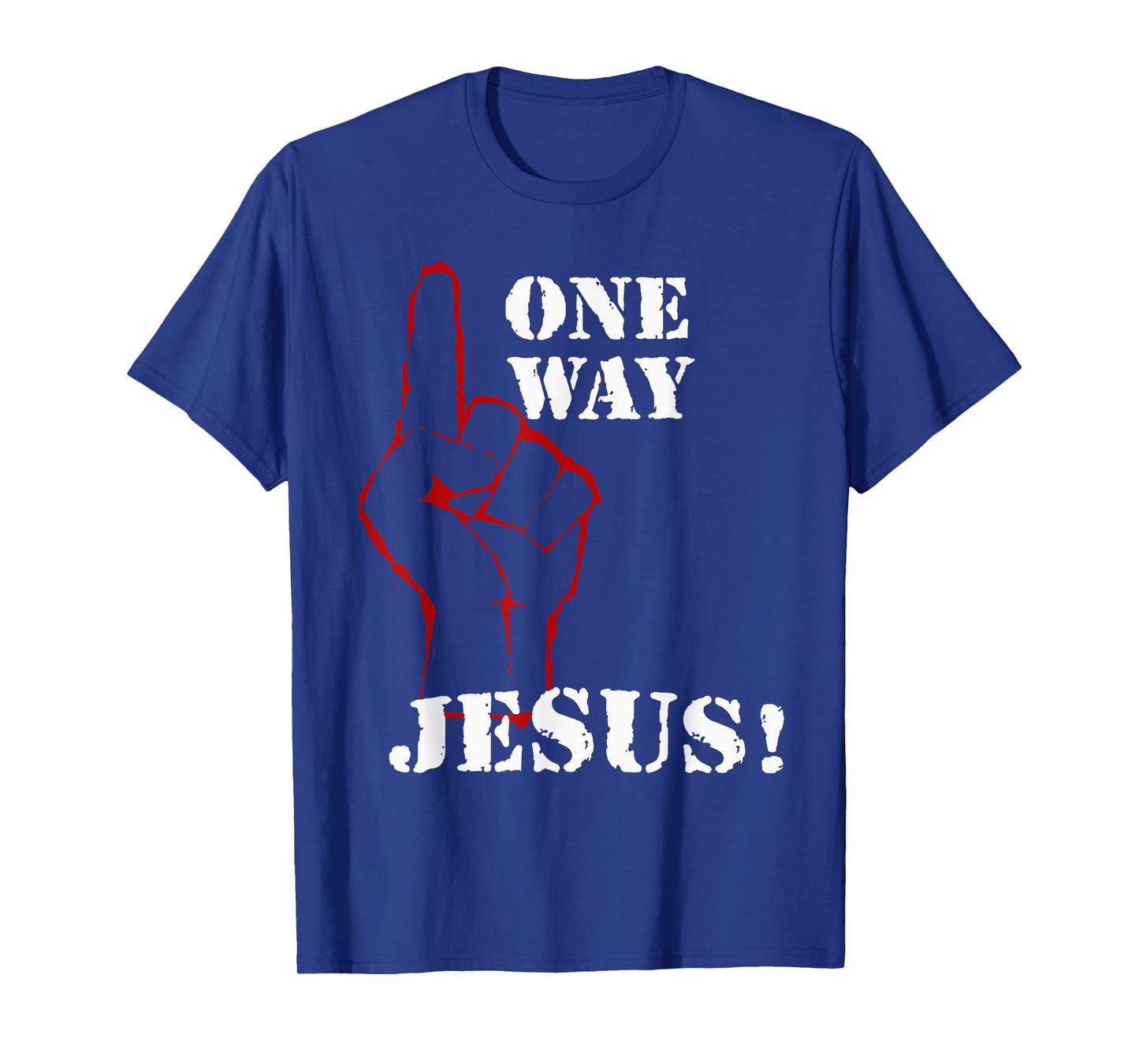 One Way Jesus People Christian Revolution Finger Up Retro T-Shirt