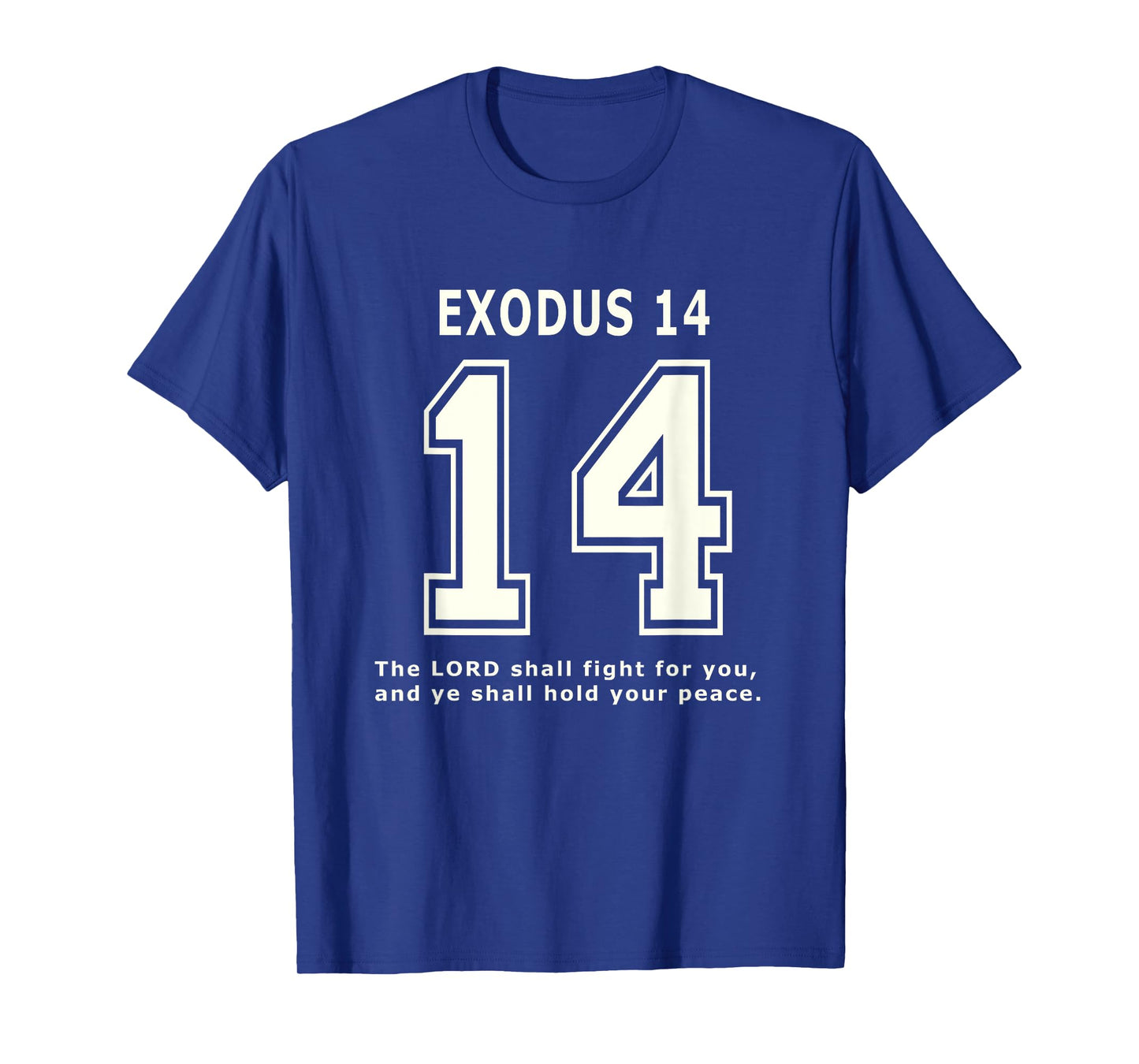 Exodus 14 Team Sports Bible Verse Christian Jersey T-Shirt