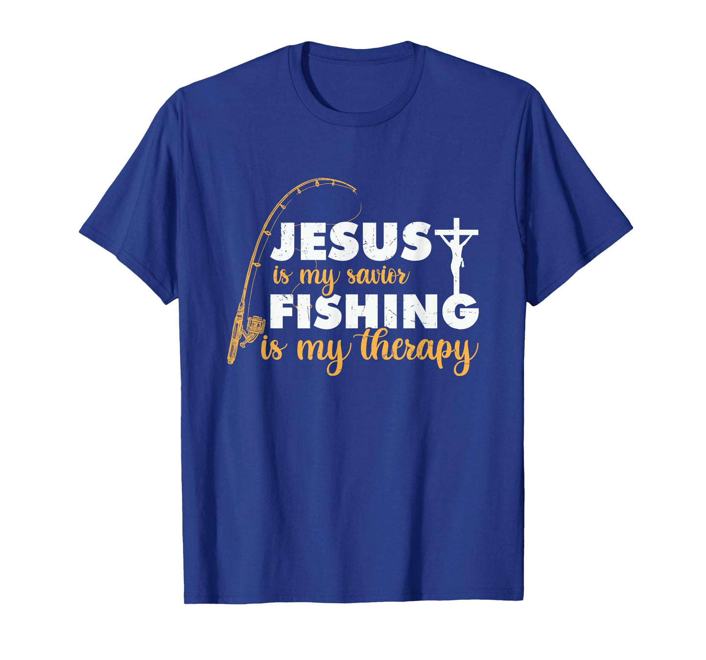 Jesus is my savior, fishing is my therapy religious apparel T-Shirt