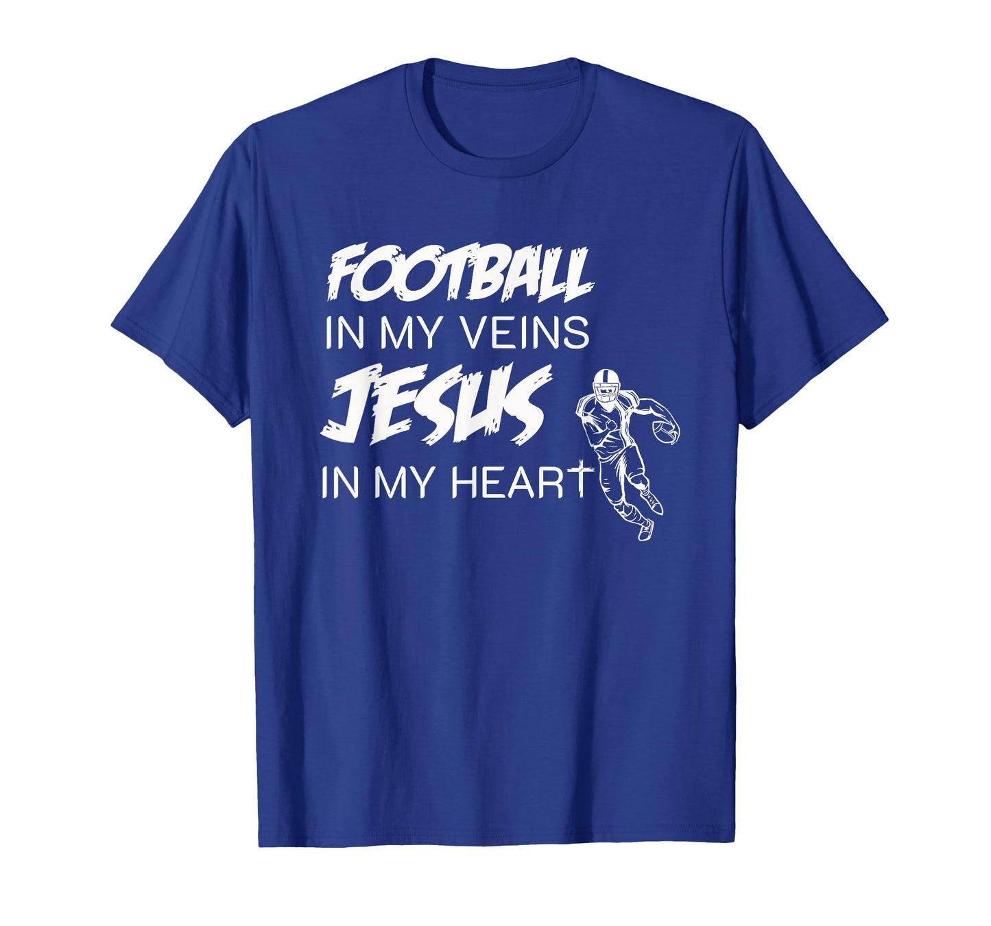 Football In My Veins Jesus In My Heart T-Shirt