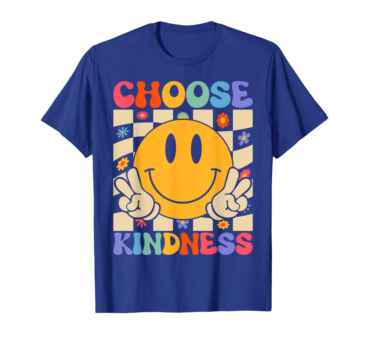Retro Groovy Choose Kindness Men Women Kids Be Kind Positive T-Shirt