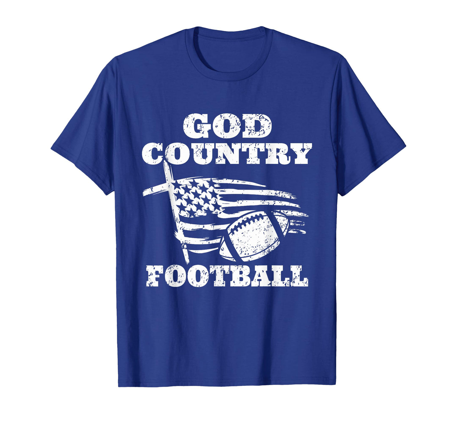 God Country Football Patriotic American Flag T-Shirt