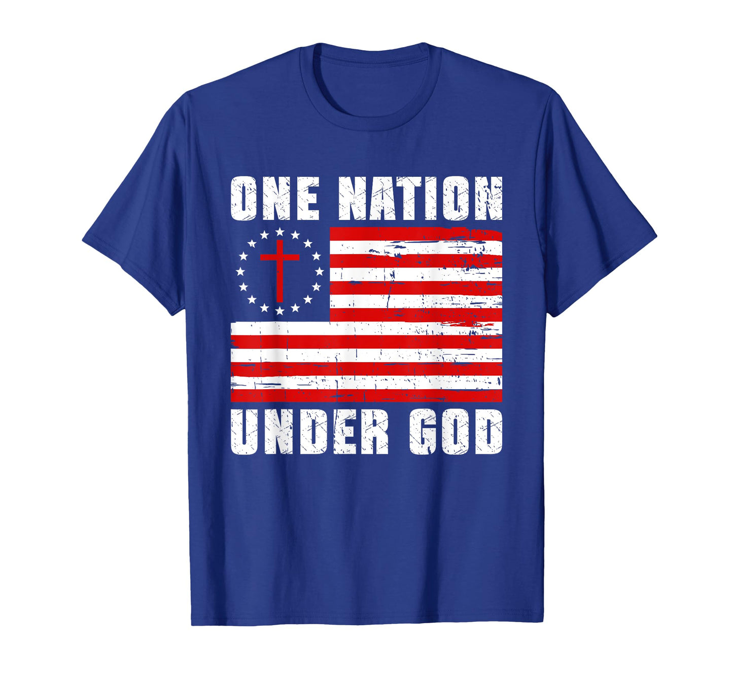 One Nation Under God Jesus Blessed American Flag T-Shirt