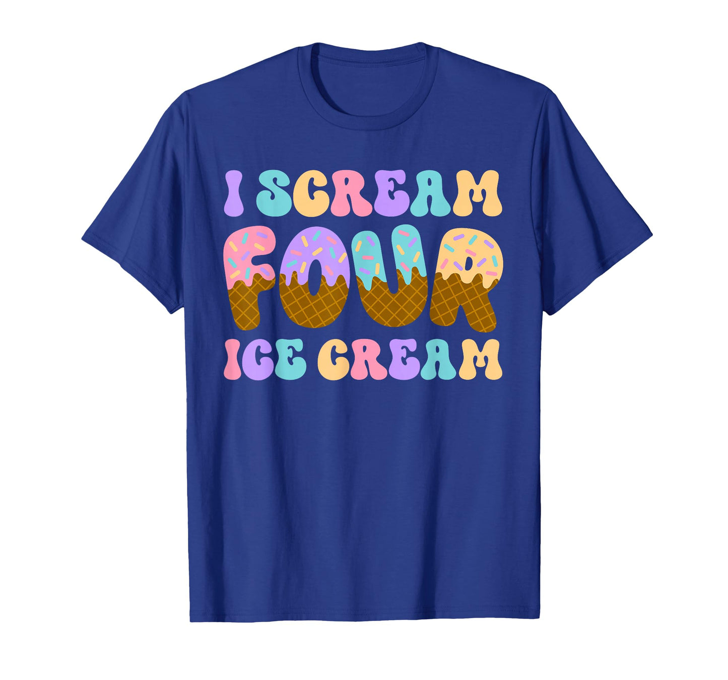 I Scream Four Ice Cream 4th Birthday Kid Boy Girl Bday Party T-Shirt