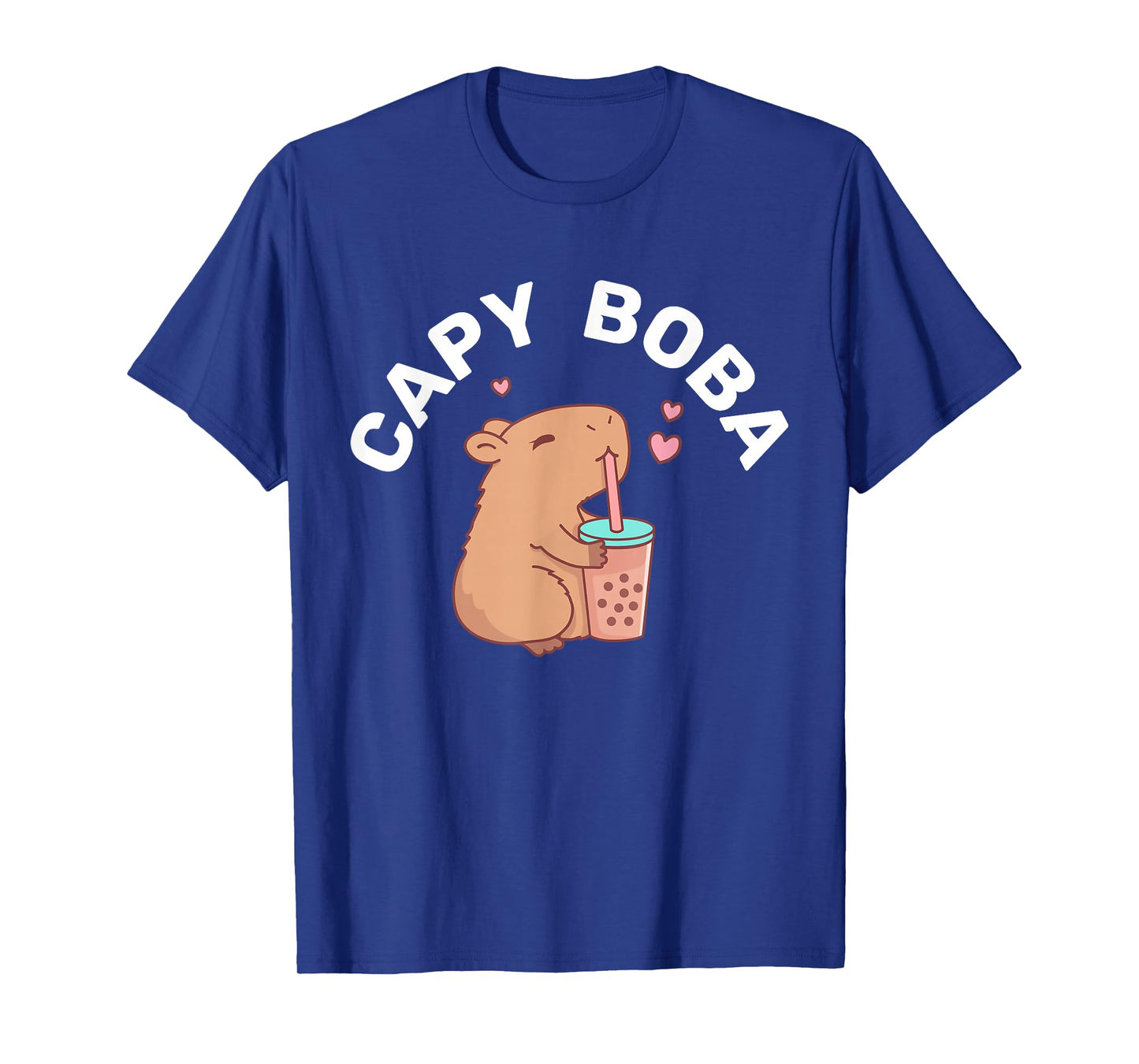 Funny Capybara Rodent, Capyboba Boba Milk Tea T-Shirt