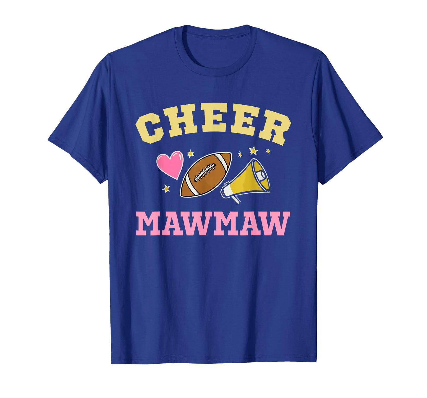 Cheer MawMaw Heart Cheerleader Cheerleading Football Maw-Maw T-Shirt