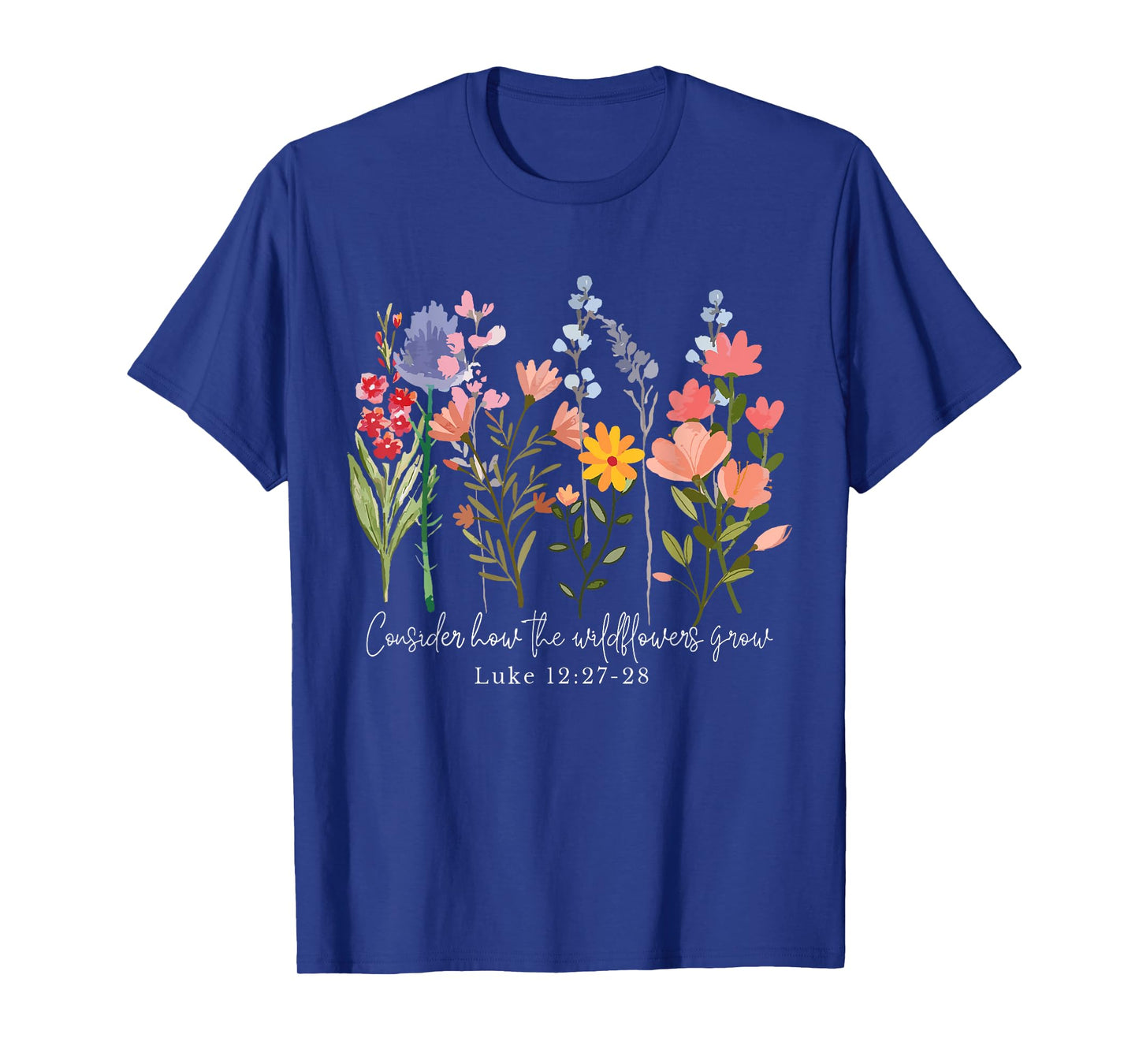 Retro Consider How The Wildflowers Grow Jesus Christian T-Shirt