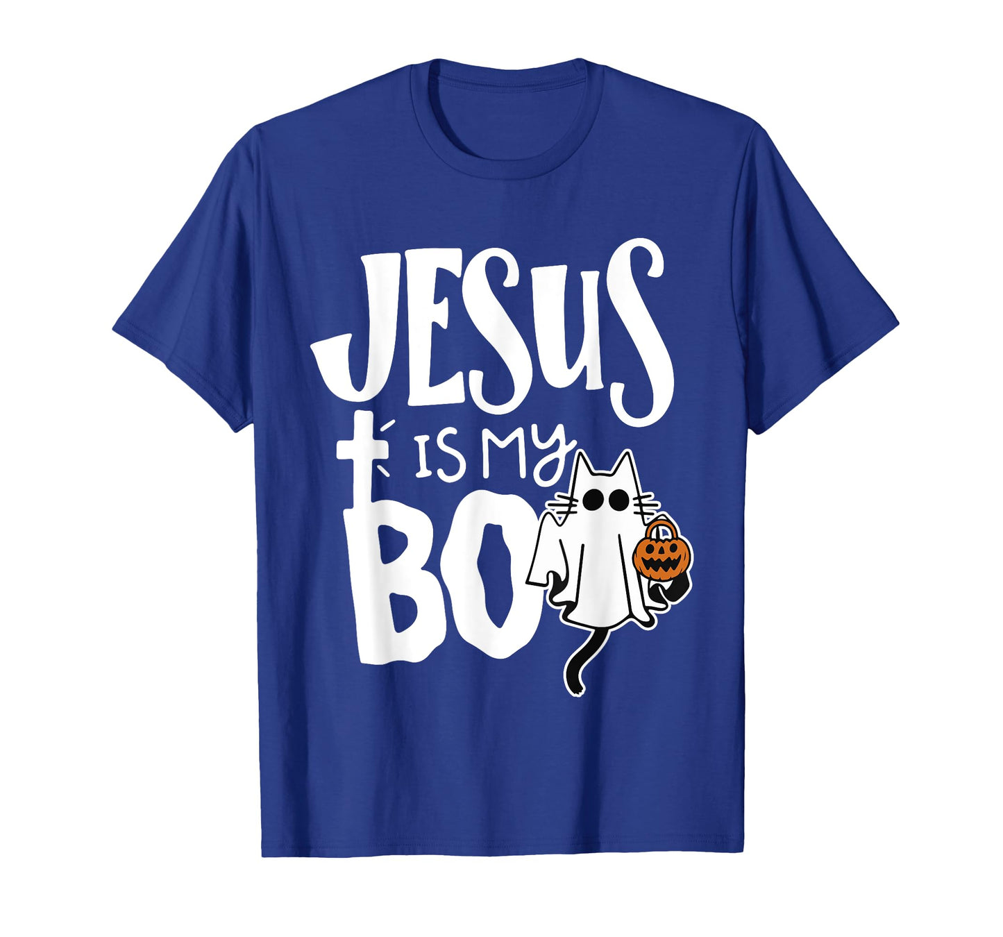 Jesus is My Boo - Funny Spooky Cat Christian Halloween T-Shirt