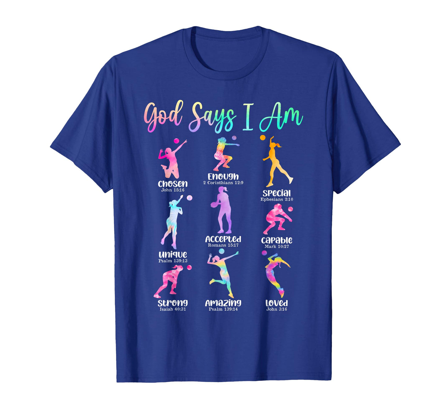 God Says I Am Christian Girls Teens Kids Volleyball Lover T-Shirt