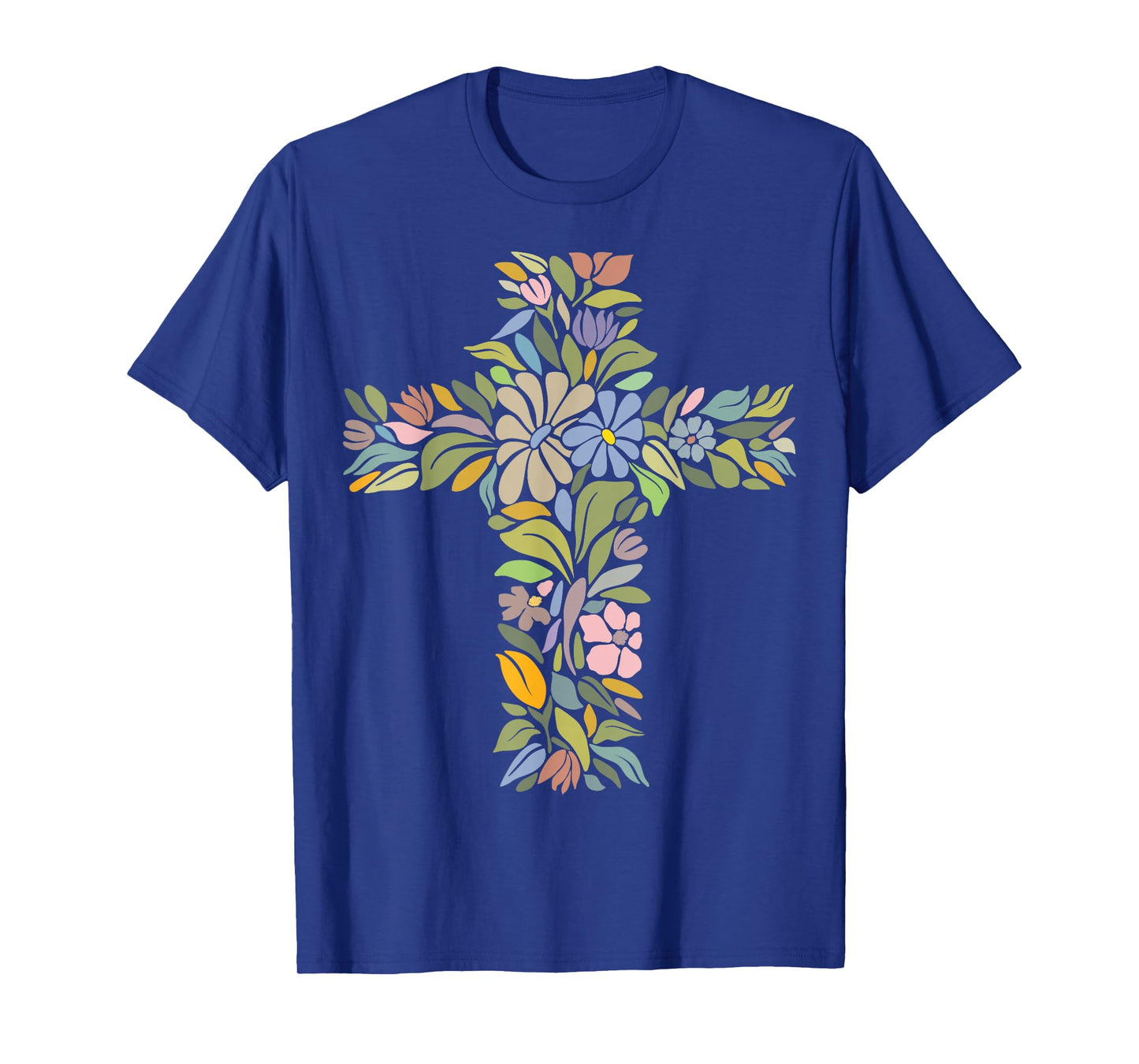 Beautiful Cross of Flowers Christian Jesus Floral Crucifix T-Shirt