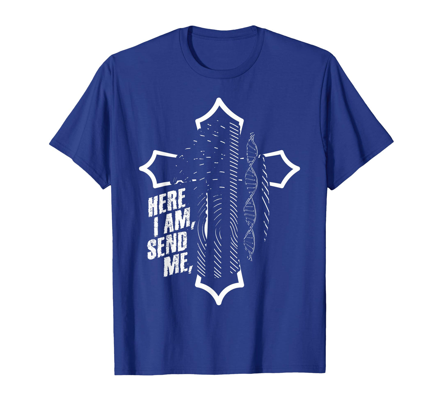 Here I Am Send Me - Isaiah 6:8 Scripture Flag Bible Verse T-Shirt