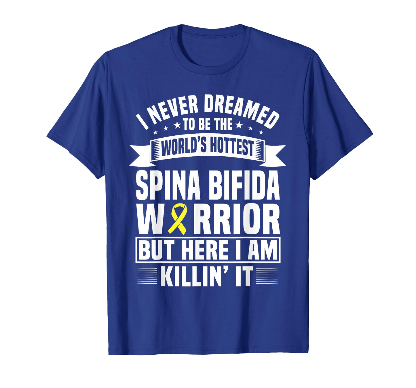 Funny Spina Bifida Warrior Yellow Ribbon Saying T-Shirt