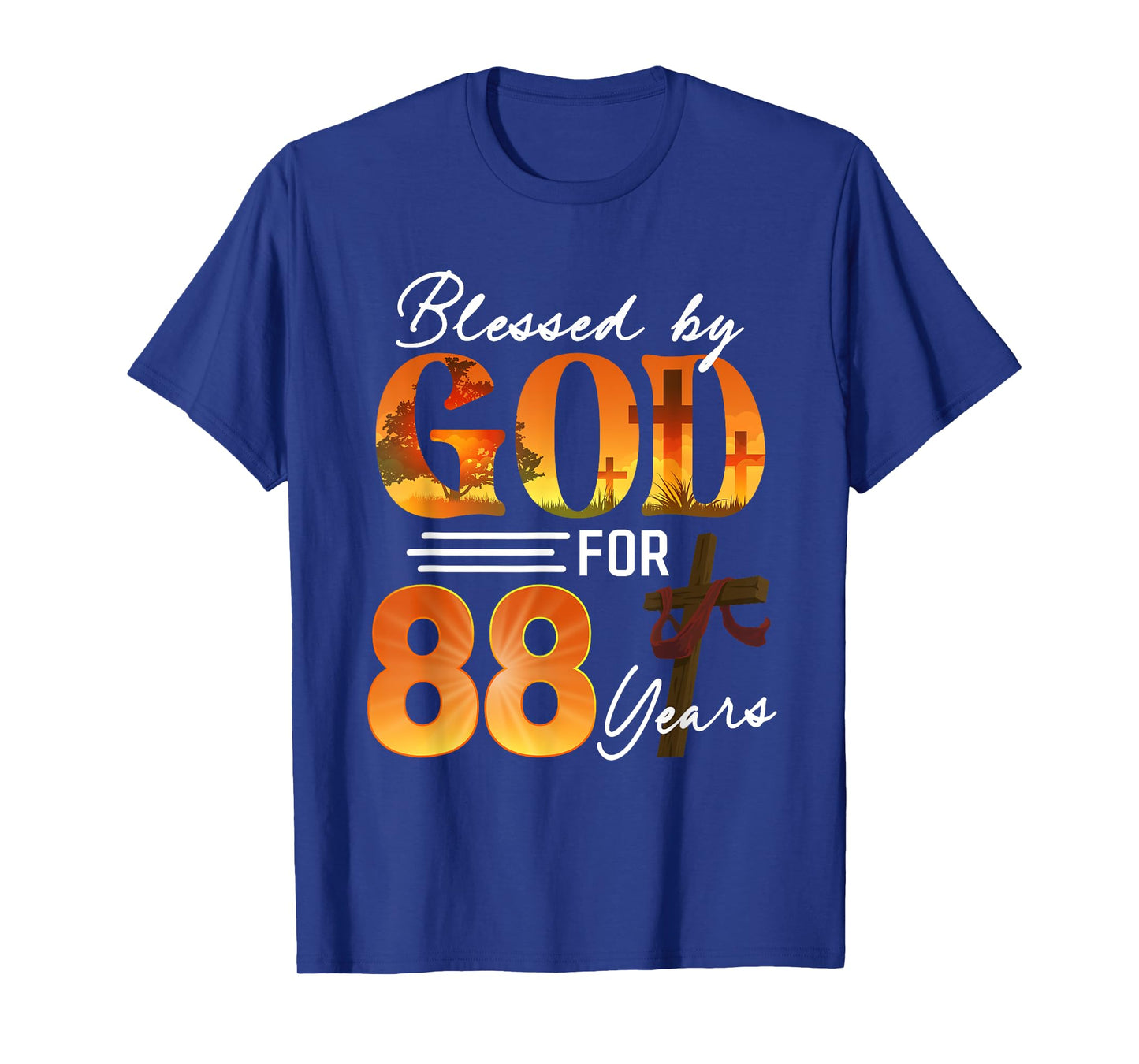 Blessed By God For 88 Years Old Gift 88th Birthday Christian T-Shirt