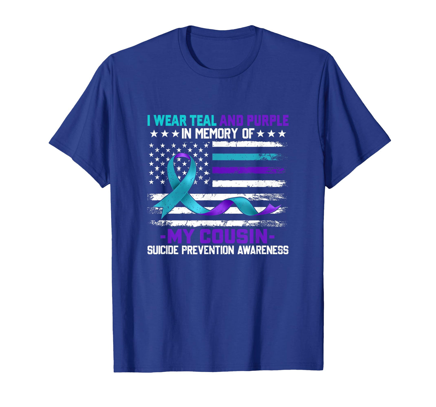 In Memory Cousin Suicide Awareness Prevention American Flag T-Shirt
