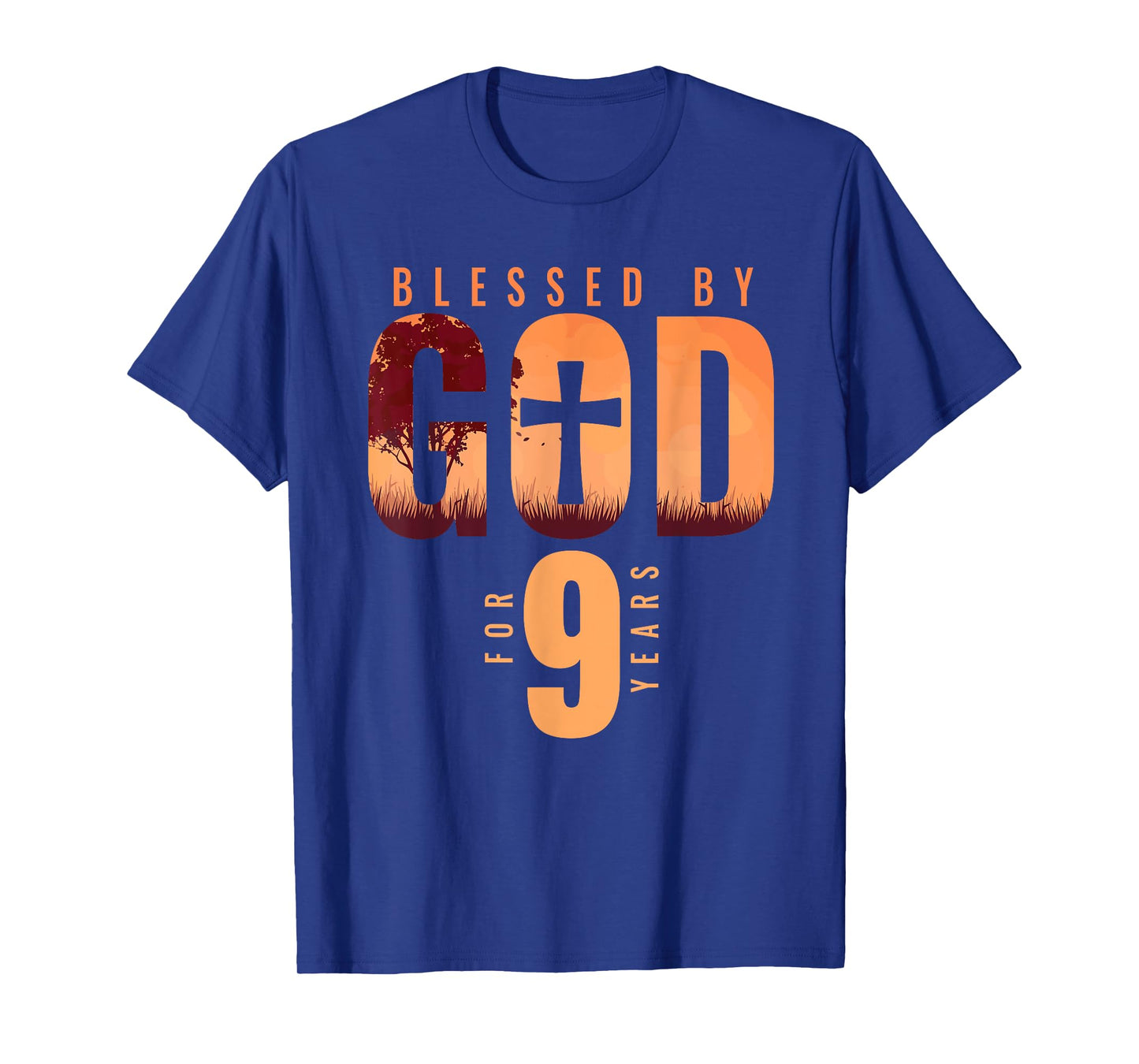 Blessed By God For 9 Years 9th Birthday Religious Theme T-Shirt