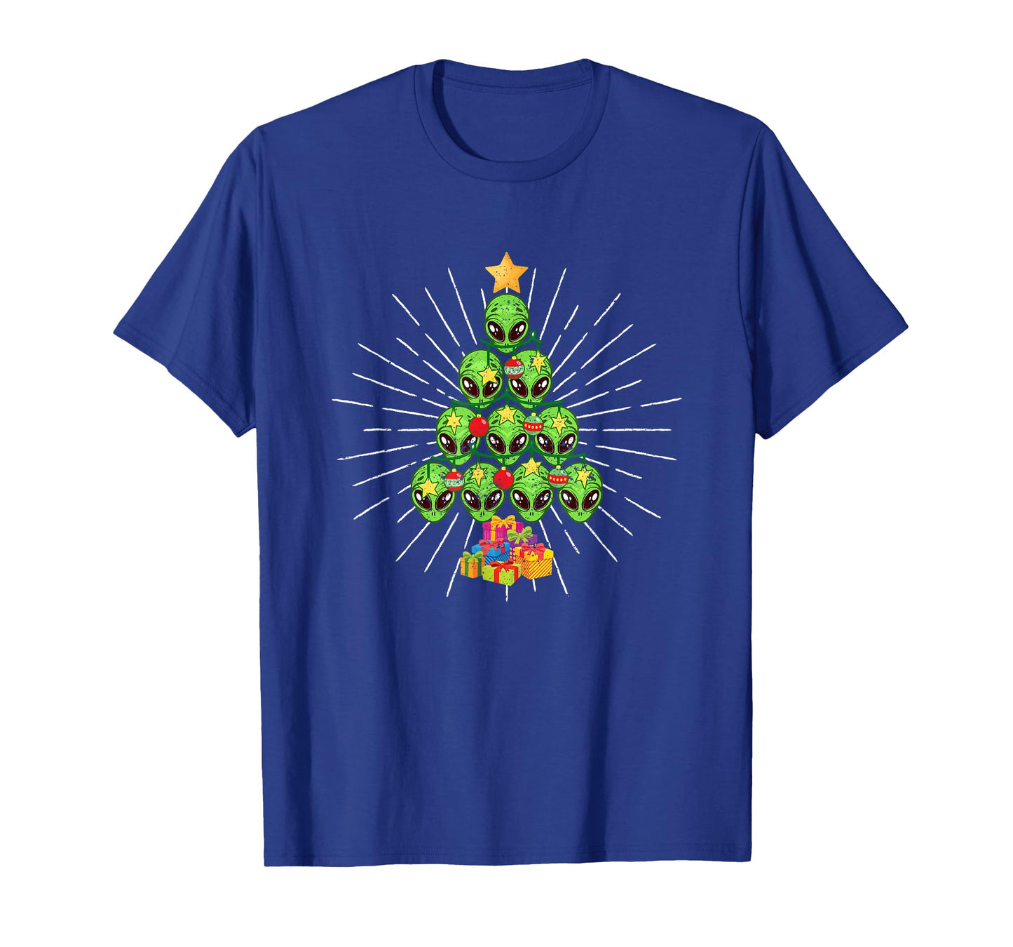 Alien Christmas Tree Xmas Pajamas PJs Space Funny Christian T-Shirt