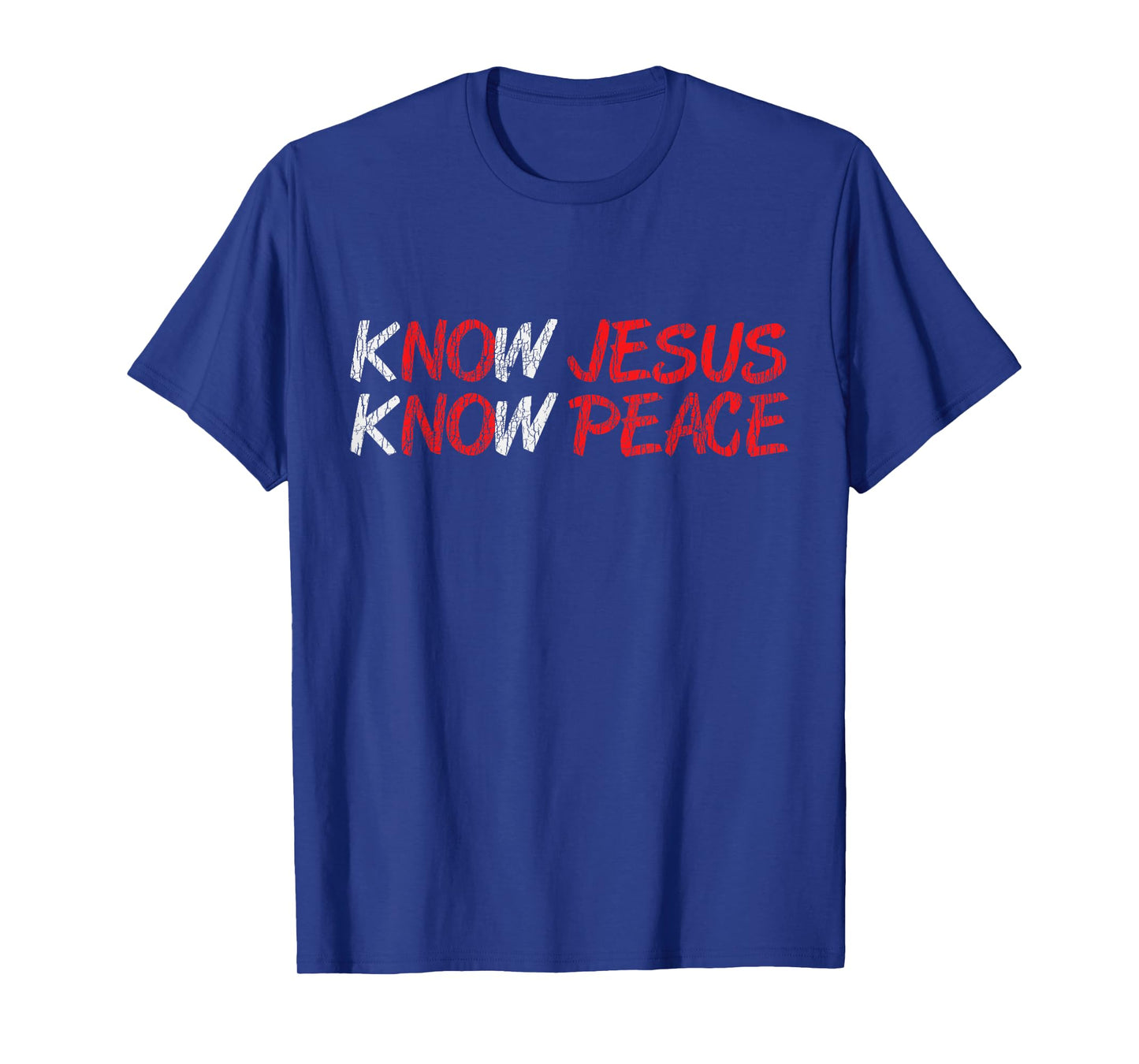 Vintage Know Jesus Know Peace Faith Religious Christian Gift T-Shirt