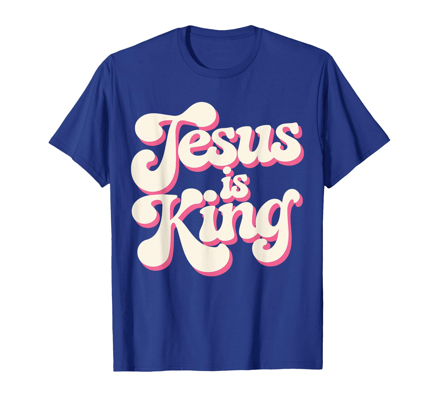 Toddler Jesus Is King Pink White Teen Girl Christian God Mom T-Shirt