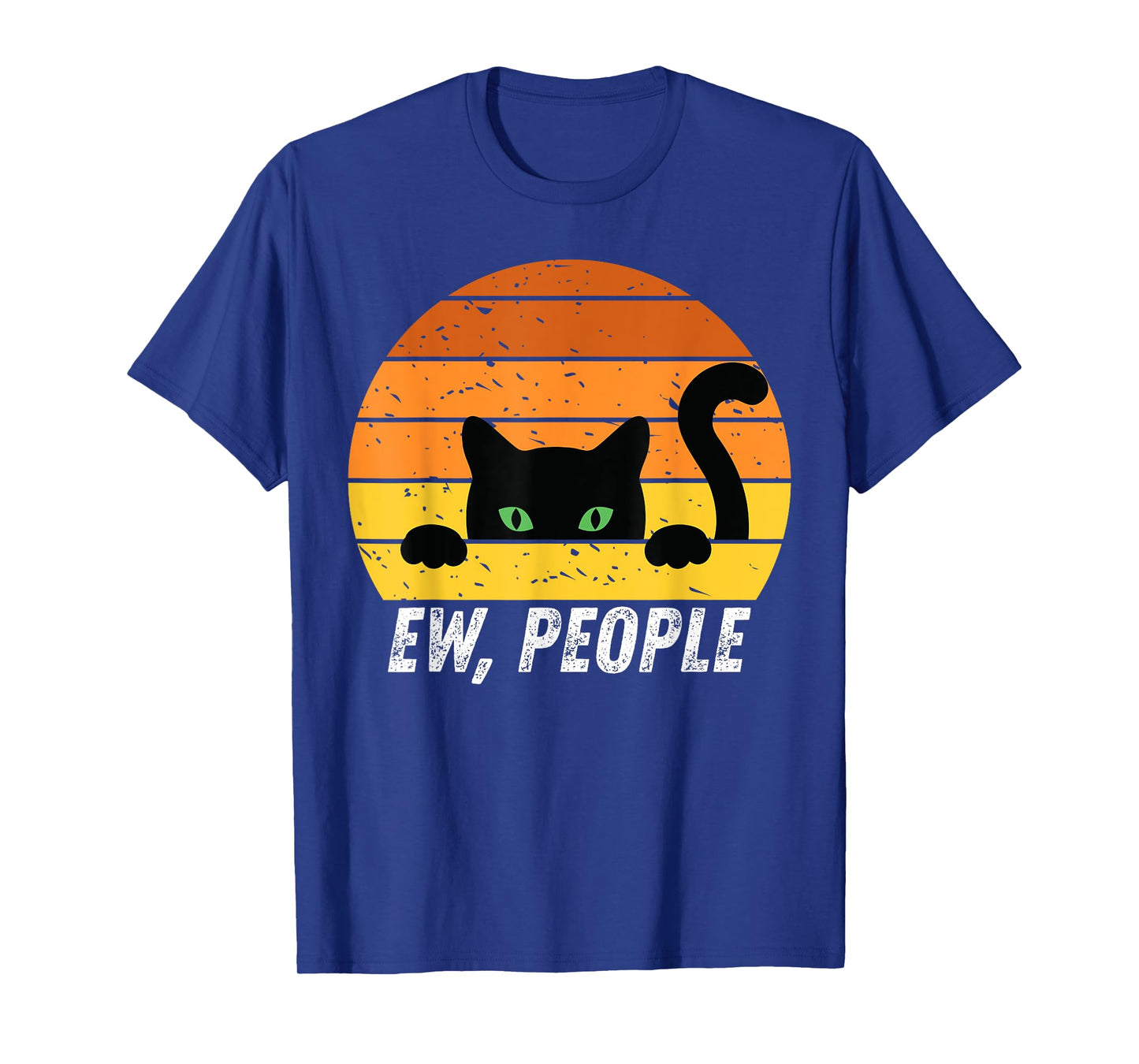 Ew People Retro Cat Funny Introvert Vintage Gifts Cat Lovers T-Shirt